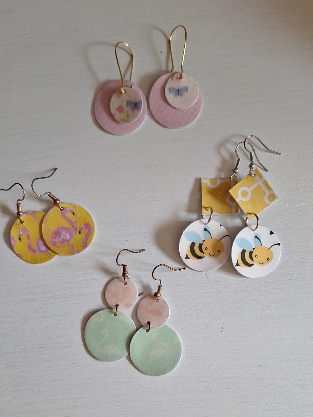4 pairs paper earrings